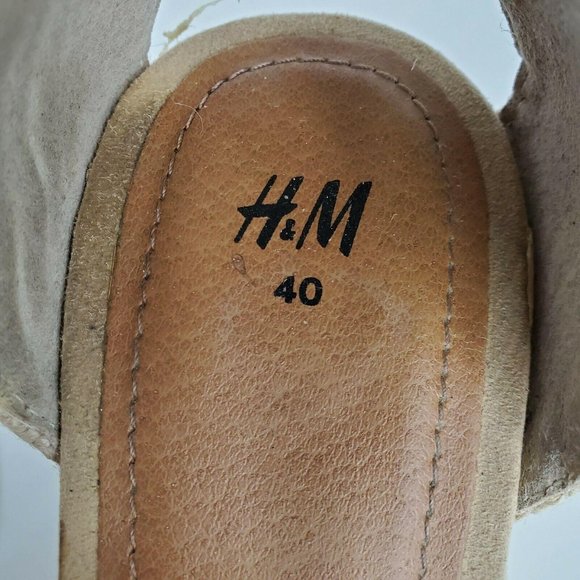 H&M | Shoes | Hm Tan Cream Faux Suede Espadrille Wedges 85 | Poshmark